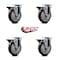 Service Caster 5'' Maroon Poly Wheel Swivel Top Plate Caster Set with Posi Brake, 4PK SCC-20S514-PPUB-MRN-PLB-4 - alternate 5